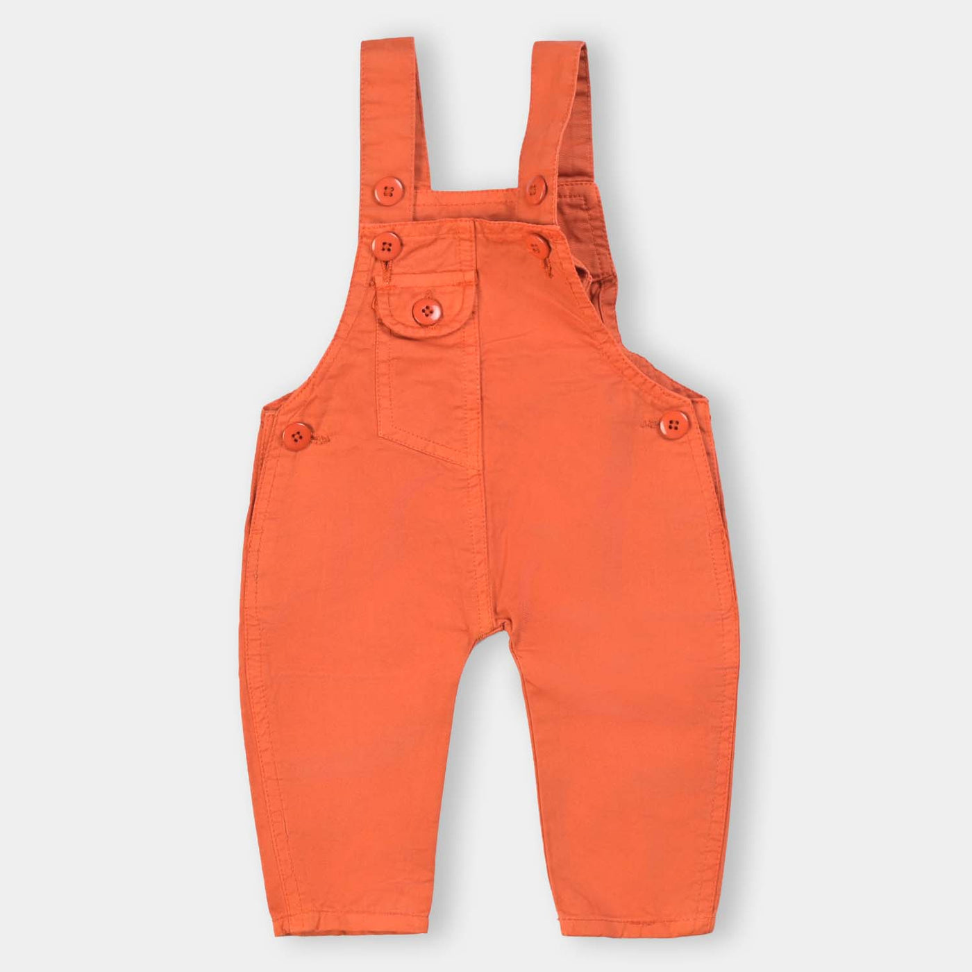 Infant Boys Cotton Dungaree Pocket - Rust