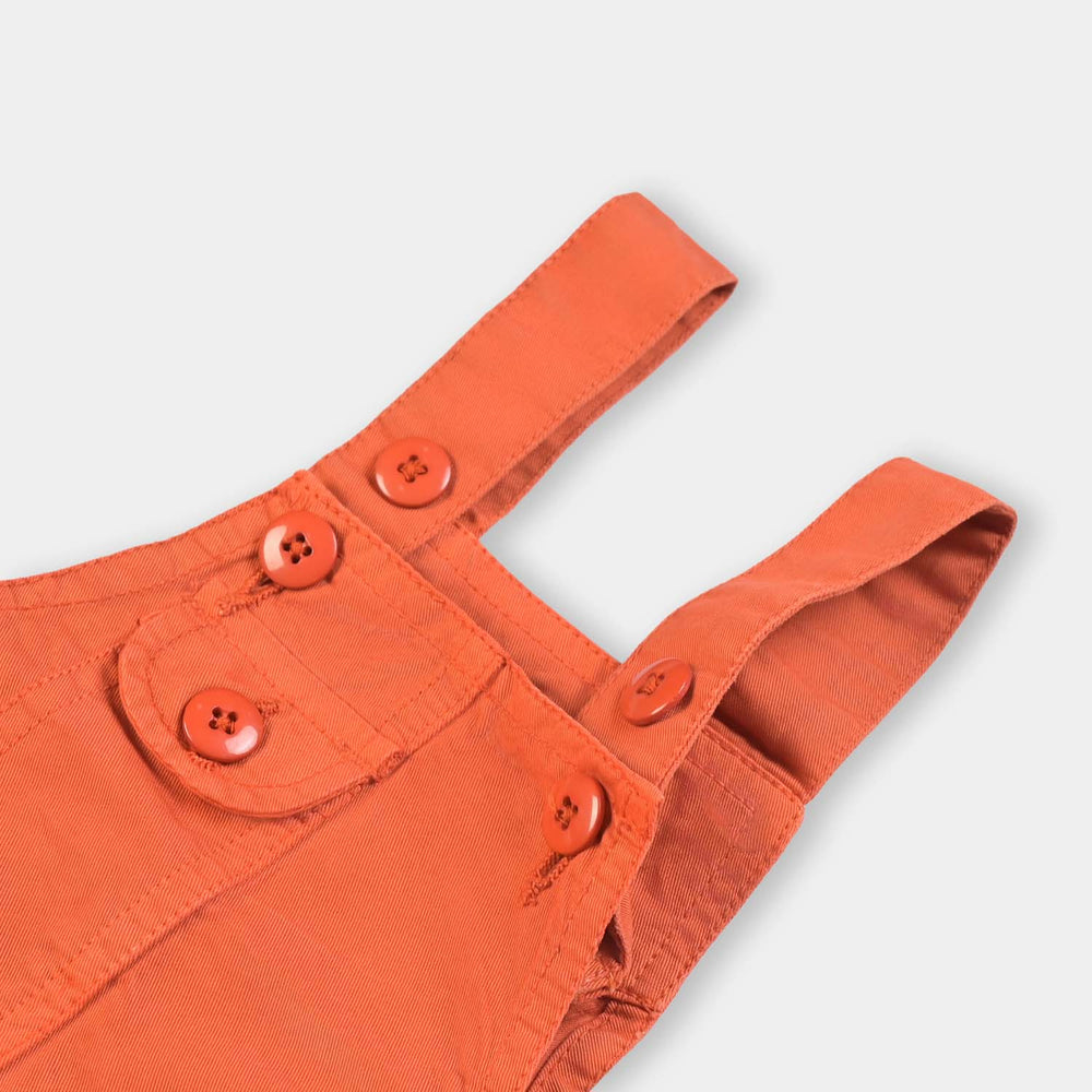 Infant Boys Cotton Dungaree Pocket - Rust