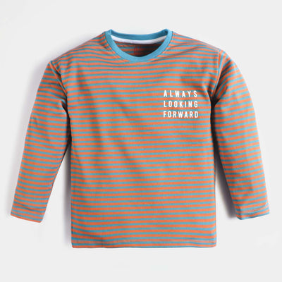 Boys Cotton T-Shirt Looking Forward - Stripes