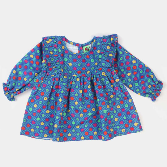 Infant Girls Cotton Casual Top -Blue