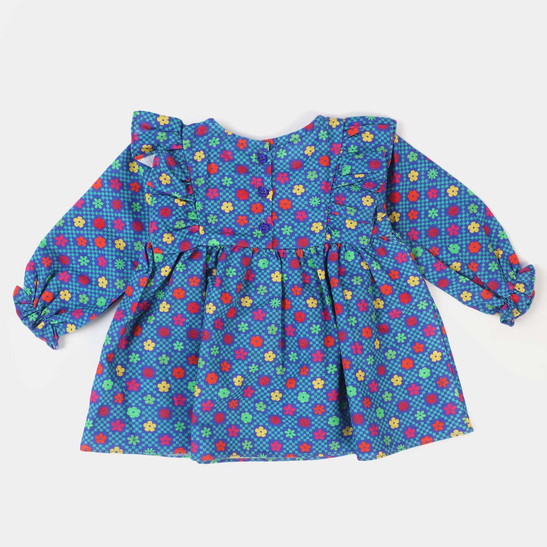 Infant Girls Cotton Casual Top -Blue