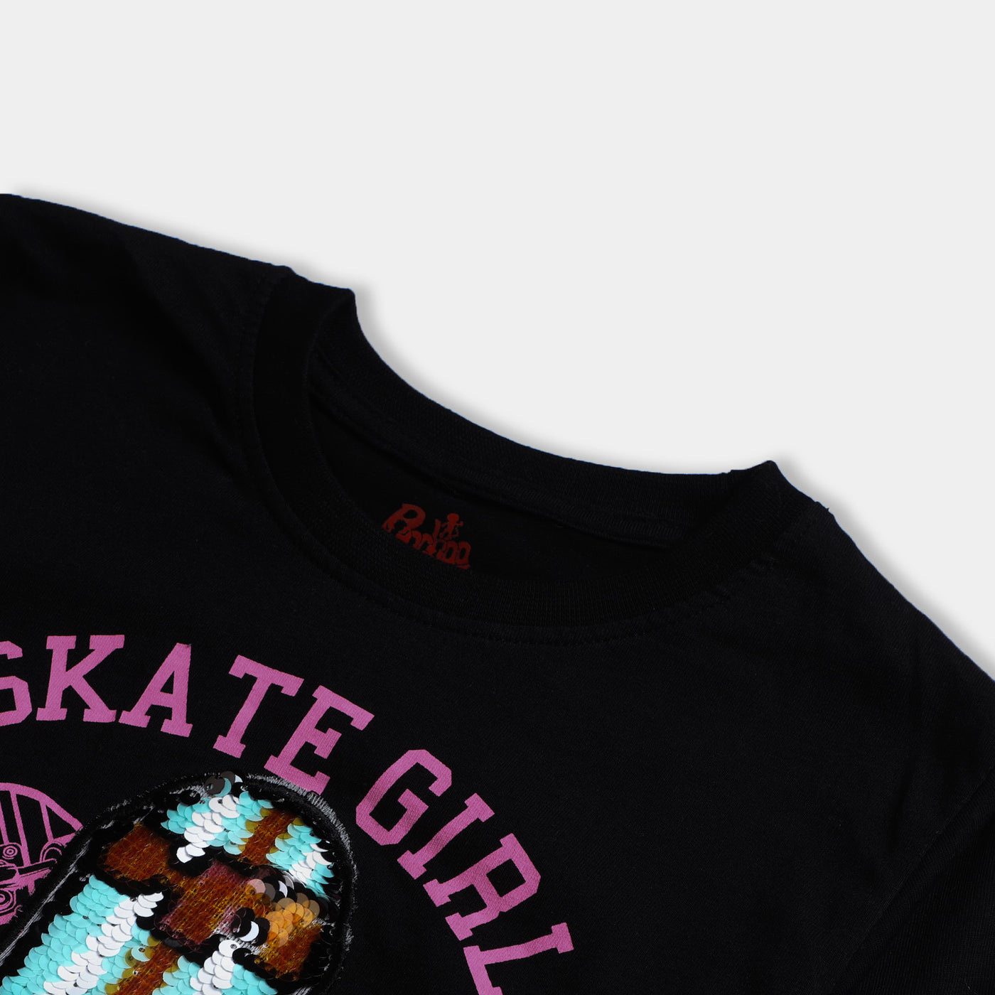 Girls Cotton T-Shirt F/S Skate-BLACK
