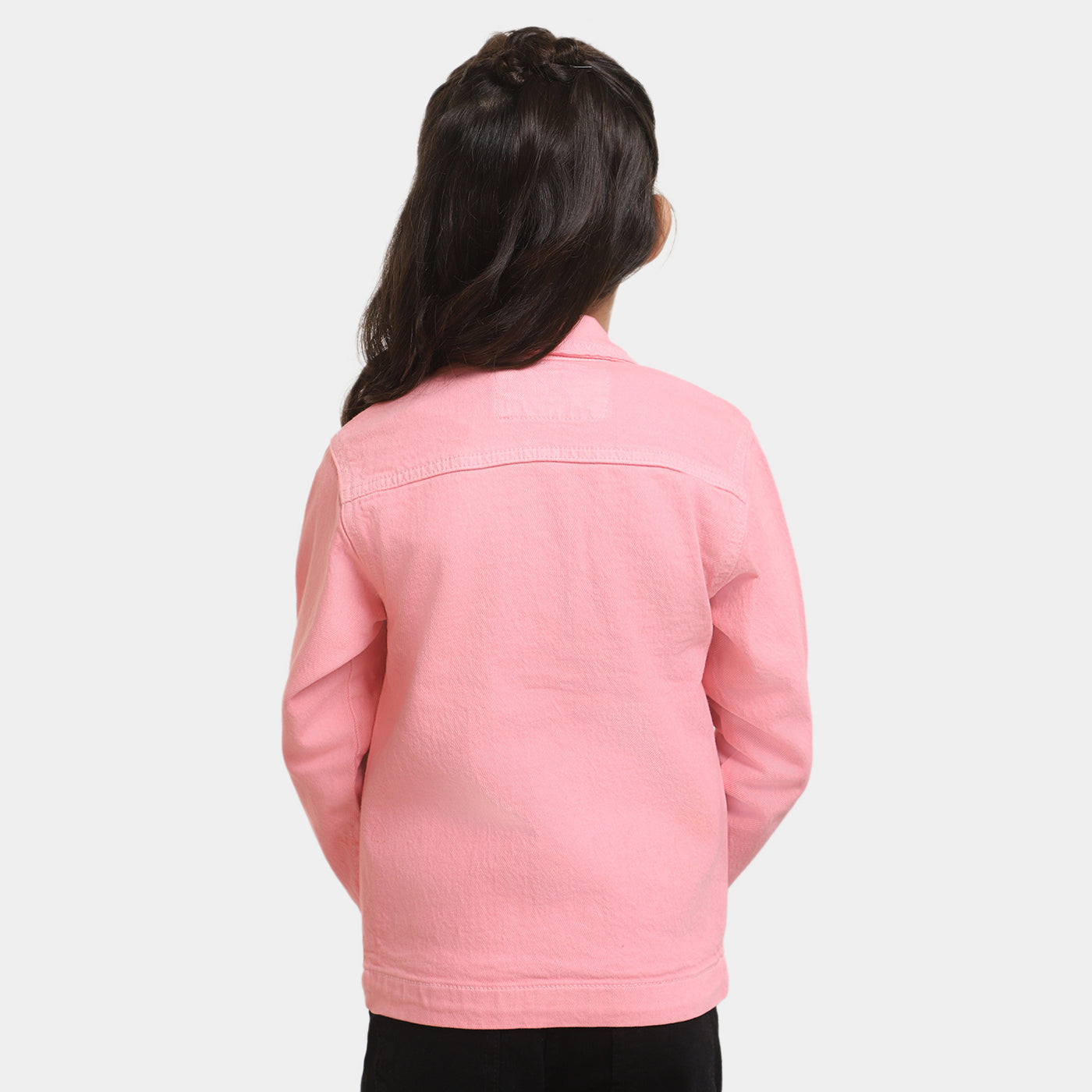 Girls Cotton Jacket Girl Gang-Pink