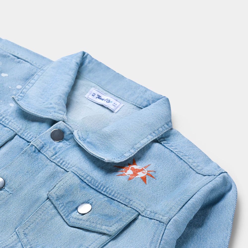 Teens Boys Denim Jacket World Wide-Ice Blue