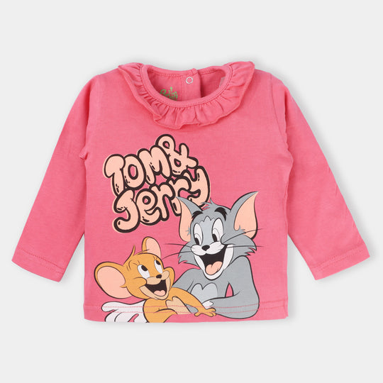 Infant Girls Cotton T-Shirt Character-C.Rose