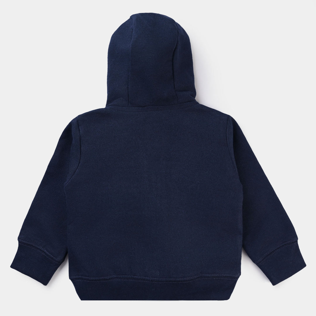 Infant Girls Fleece Knitted Jacket -NAVY