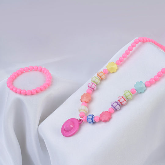 Elegant Beaded Necklace/Mala & Bracelet For Girls