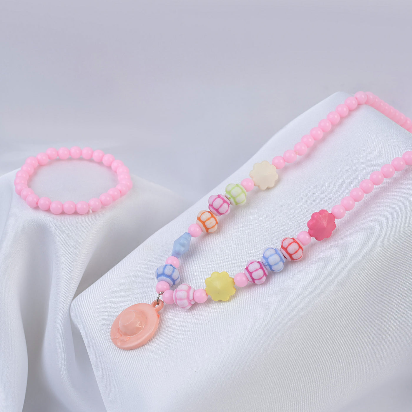 Elegant Beaded Necklace/Mala & Bracelet For Girls