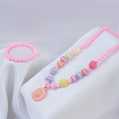 Elegant Beaded Necklace/Mala & Bracelet For Girls