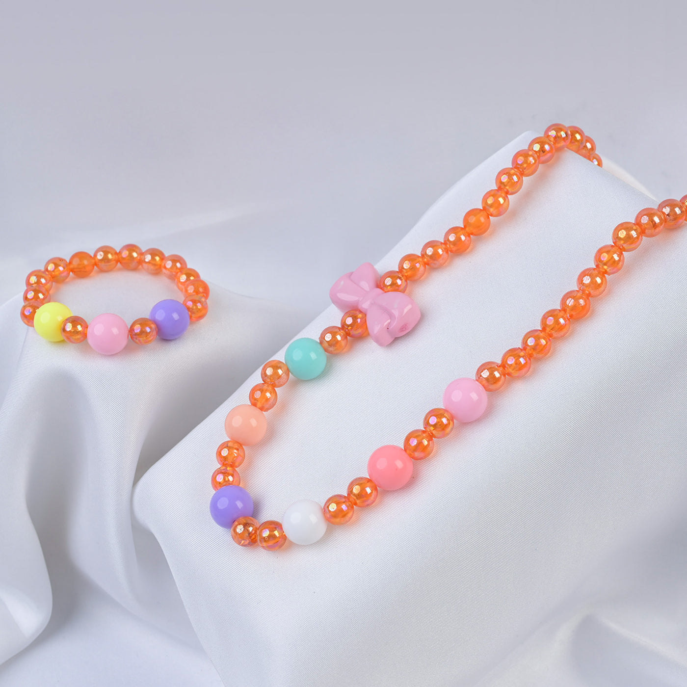 Elegant Beaded Necklace/Mala & Bracelet For Girls