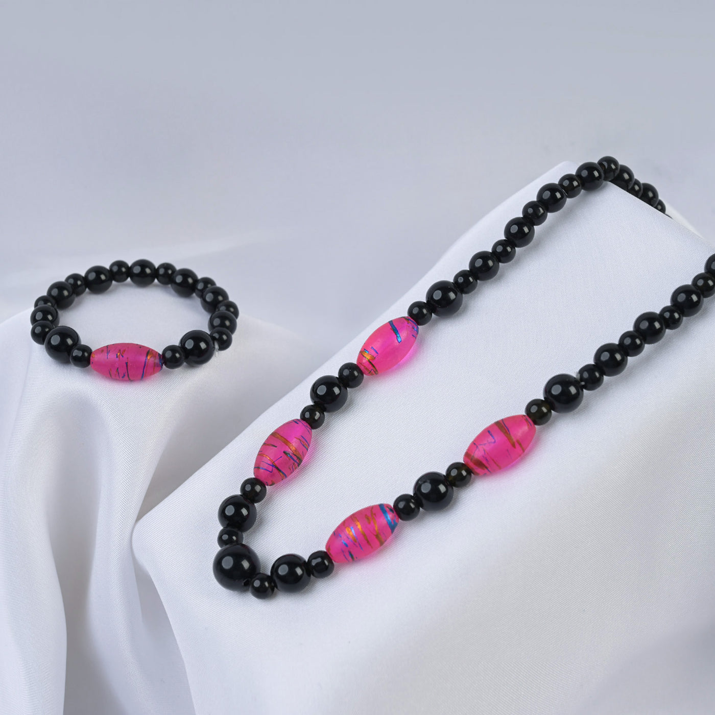 Elegant Beaded Necklace/Mala & Bracelet For Girls