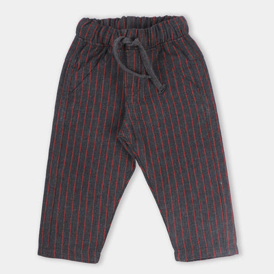 Infant Boys Cotton 2PC Suit Red Stripes-Black