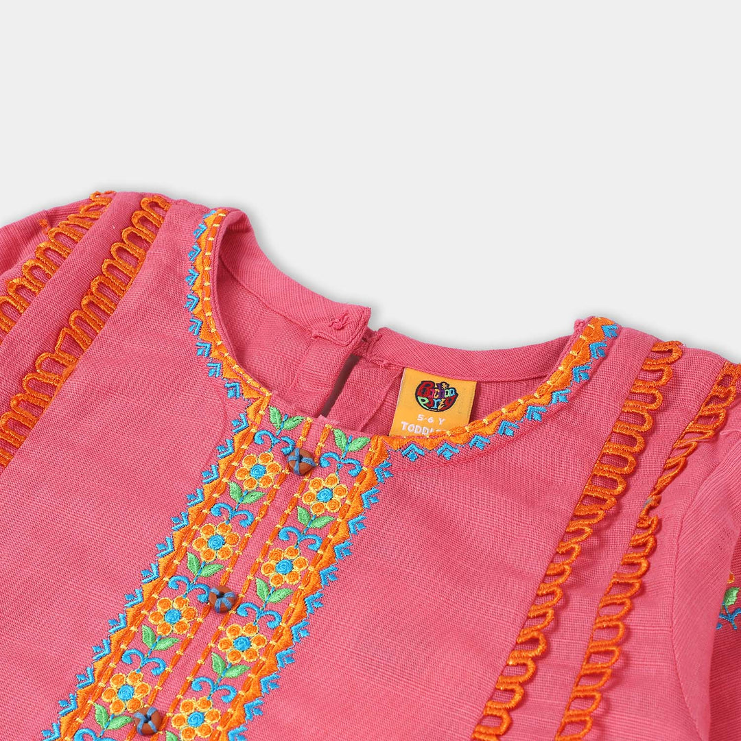 Girls khaddar EMB kurti Gulistaan-Pink