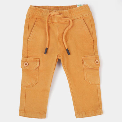 Infant Boys Cargo Cotton Pant-Light Orange