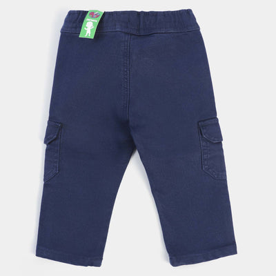 Infant Boys Cargo Cotton Pant-NAVY