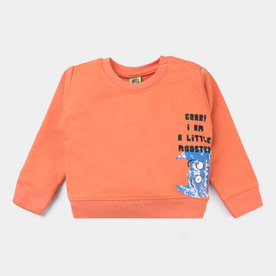 Infant Boys Fleece Sweatshirt Little Monster-Celosia Orange