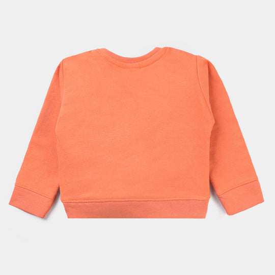 Infant Boys Fleece Sweatshirt Little Monster-Celosia Orange