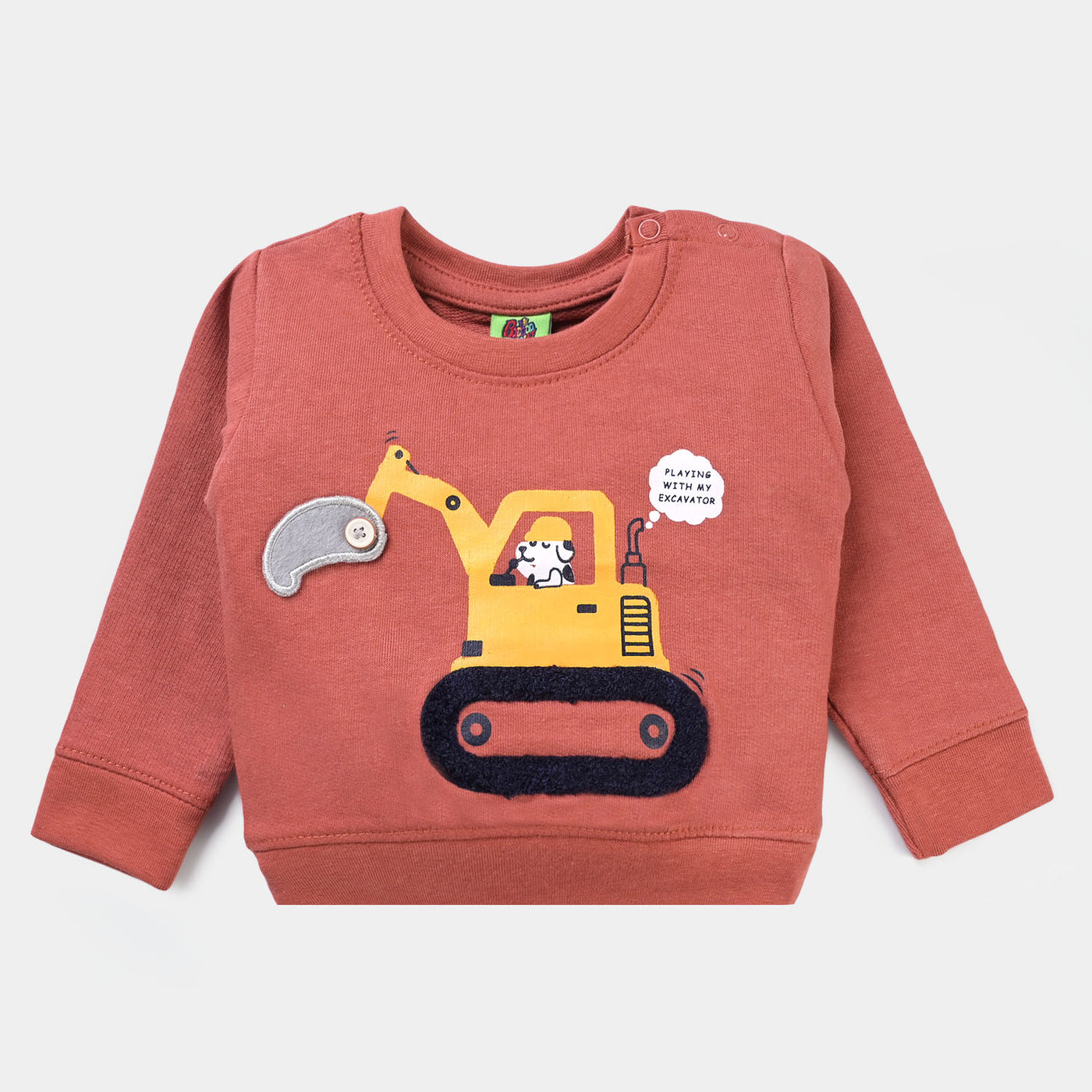 Infant Boys Fleece Sweatshirt Truck-Mecca Orange