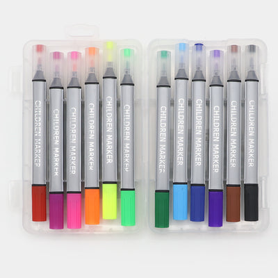 12 Pcs Double Side Art Marker Colours