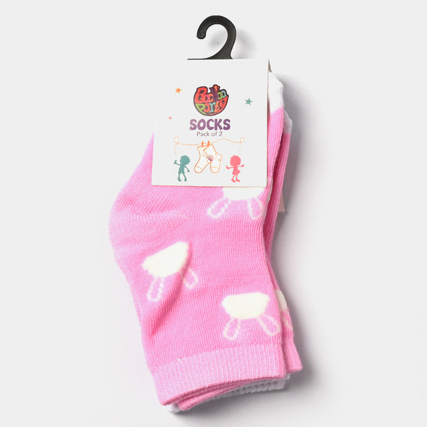 Infant Girls Socks Pack of 2 Bunny-Pink