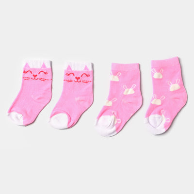 Infant Girls Socks Pack of 2 Bunny-Pink