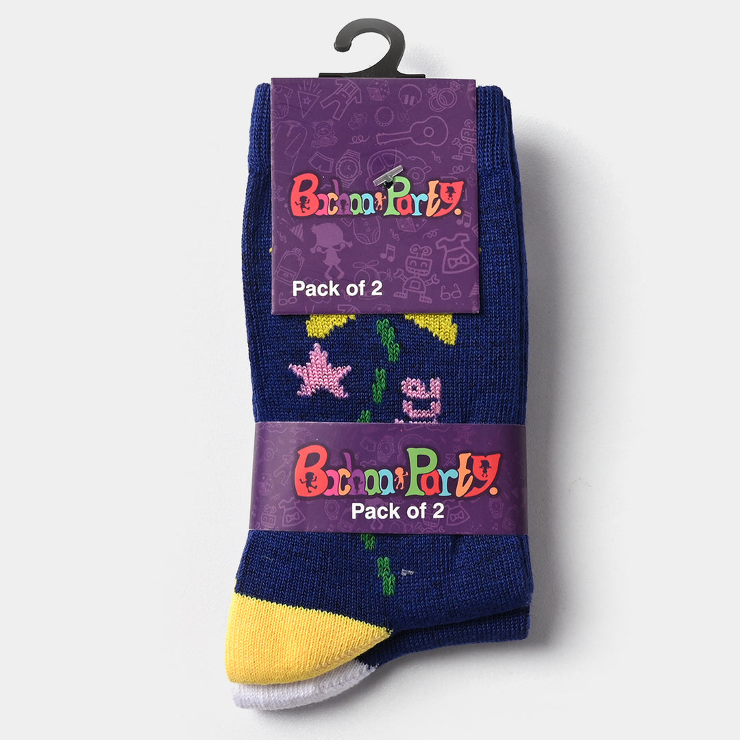 Girl Socks Pack of 2 Happy Day-Blue