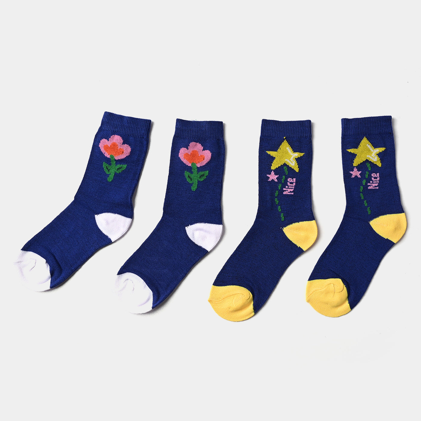 Girl Socks Pack of 2 Happy Day-Blue