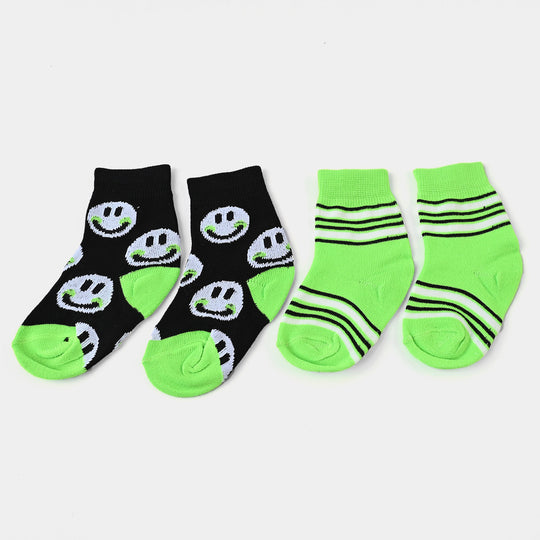 Infant Boys Socks Pack of 2 Smiley | Green