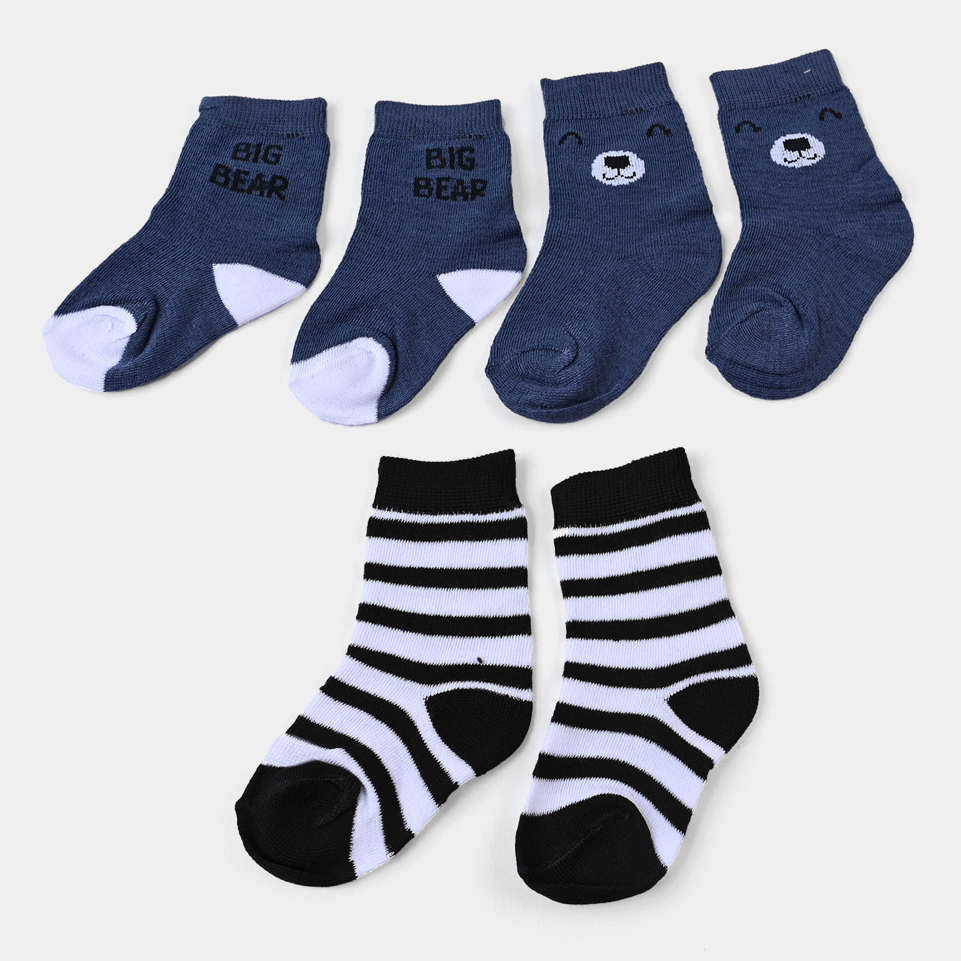 Infant Boys Socks Pack of 3 Big Bear