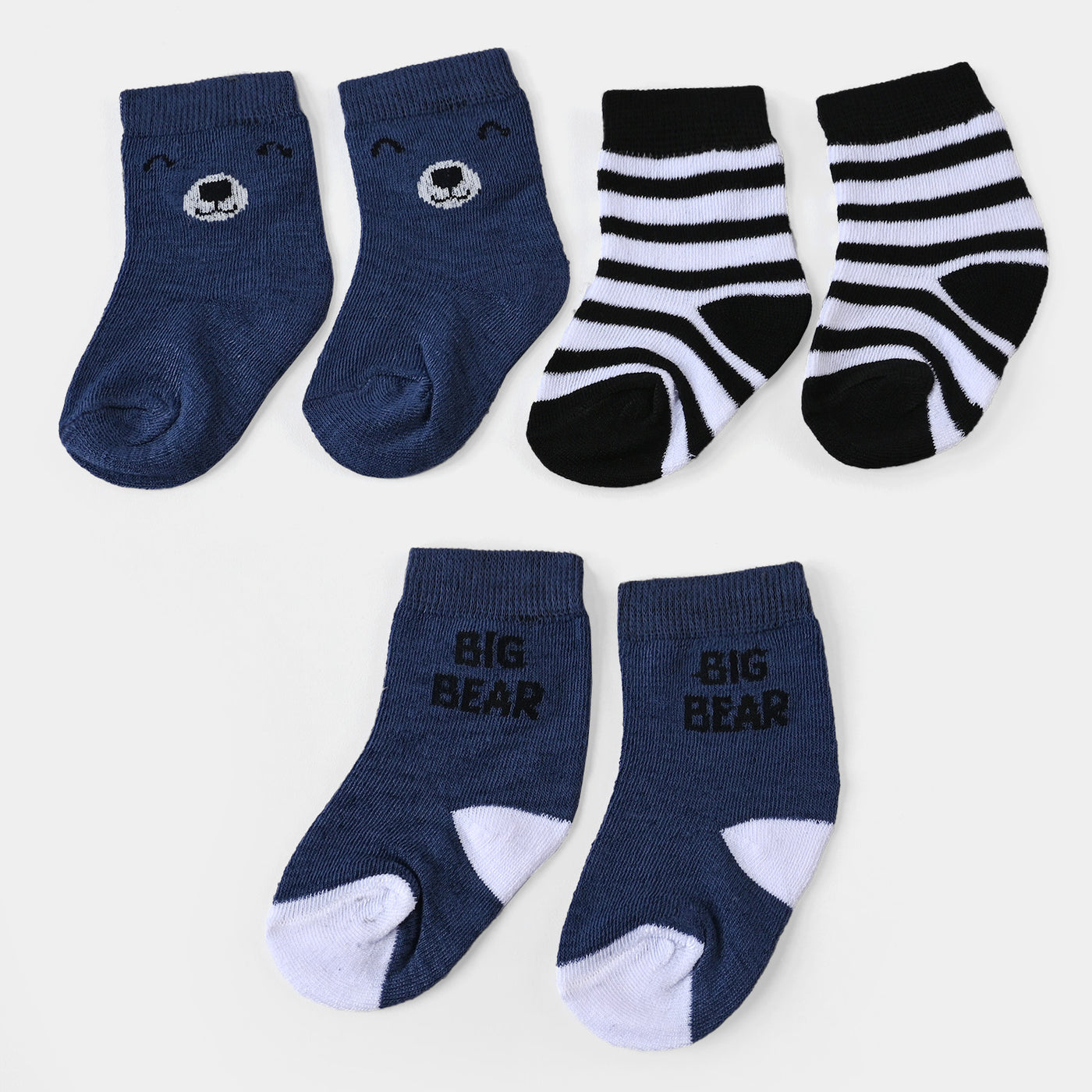 Infant Boys Socks Pack of 3 Big Bear