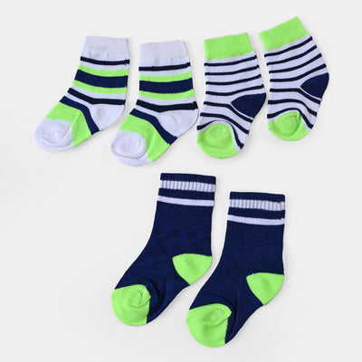 Infant Boys Socks Pack of 3 Striper | Green/Blue