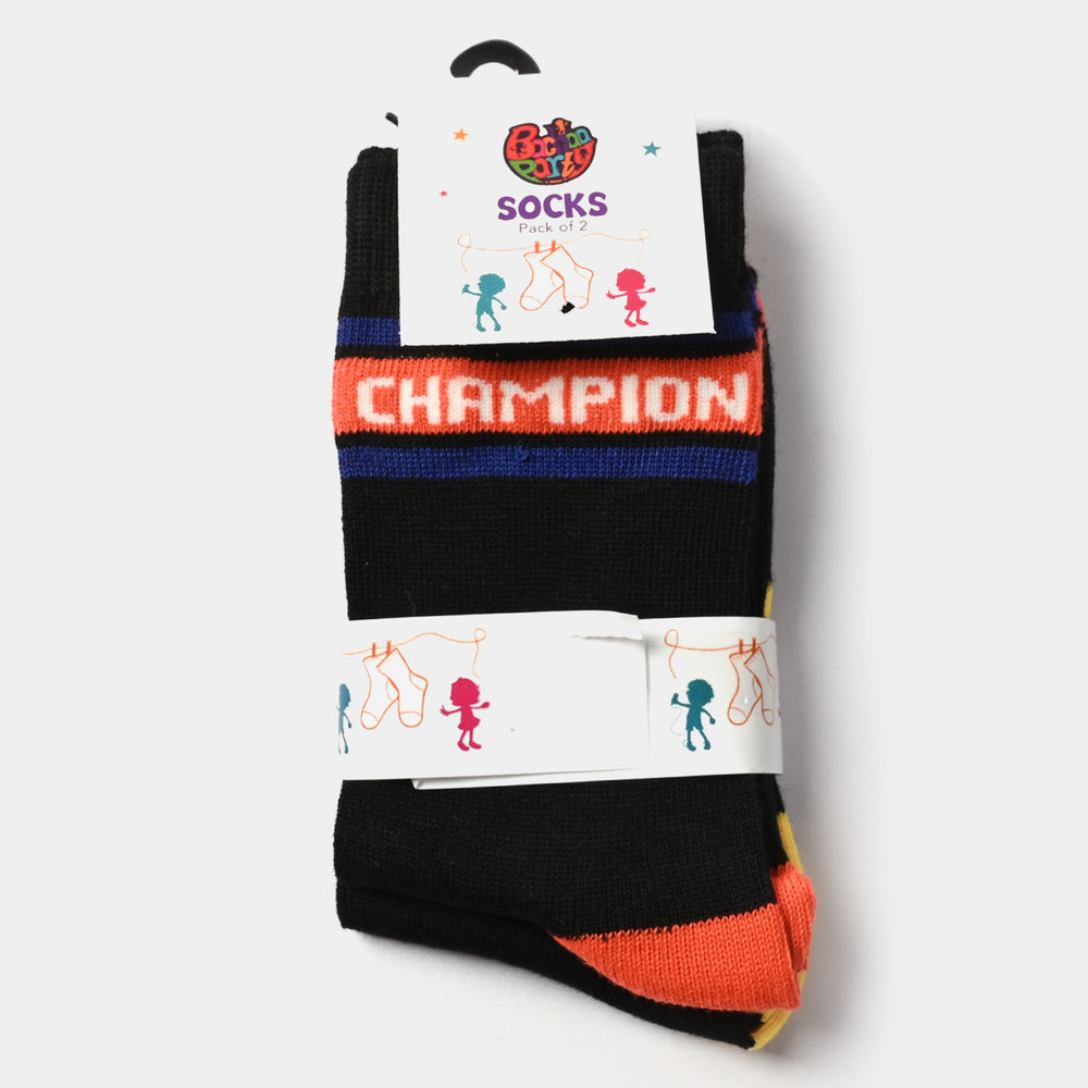 Boys Socks Pack of 2 Champion-BLACK