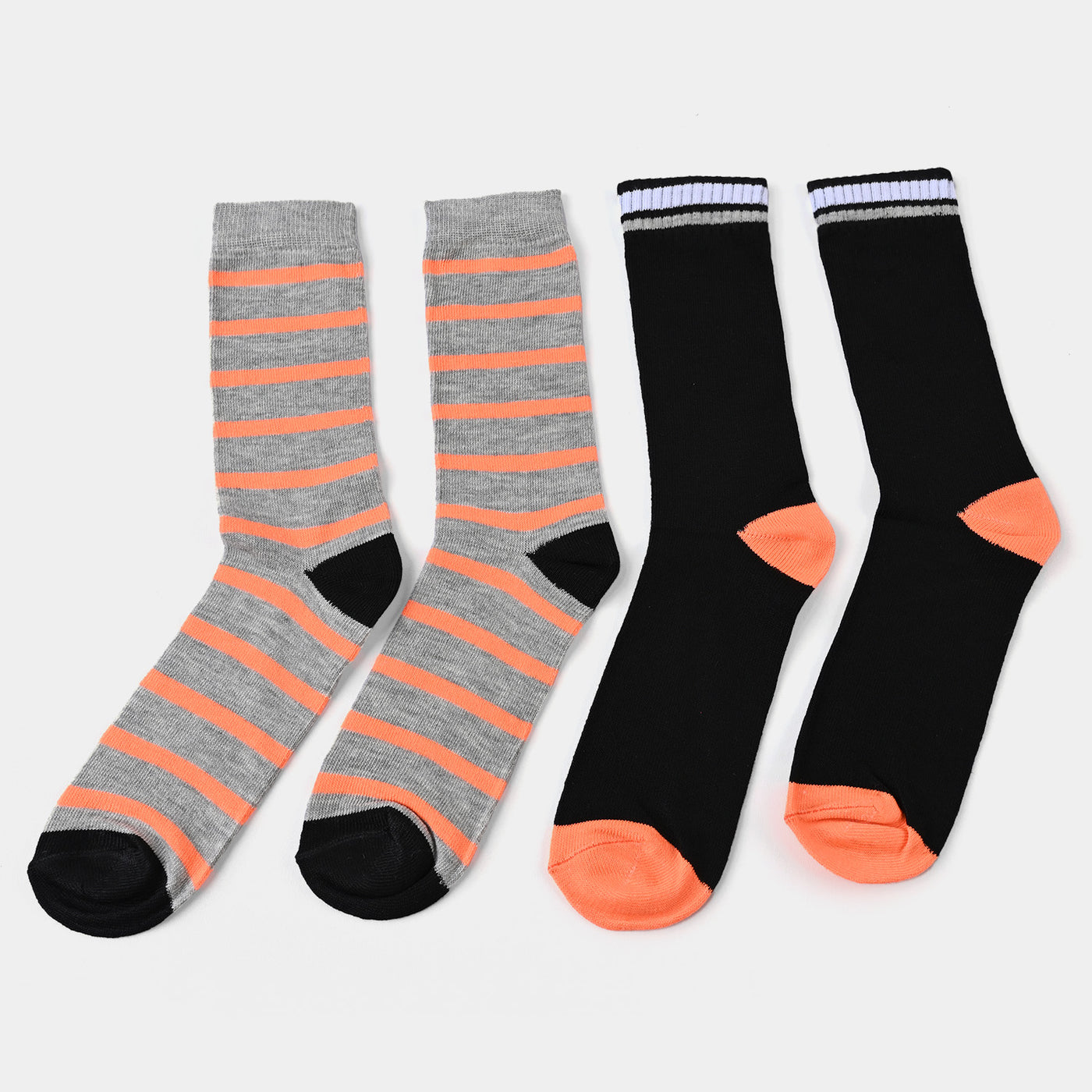 Boys Socks Pack of 2 Striper | Black/Grey