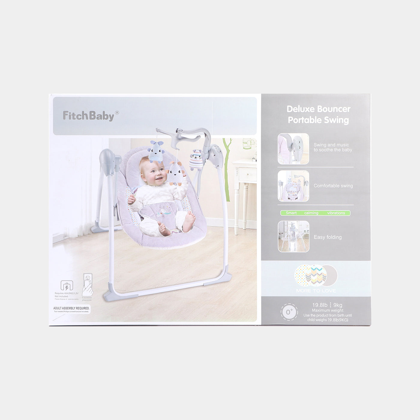 FitchBaby Electric Portable Automatic Swing - Grey