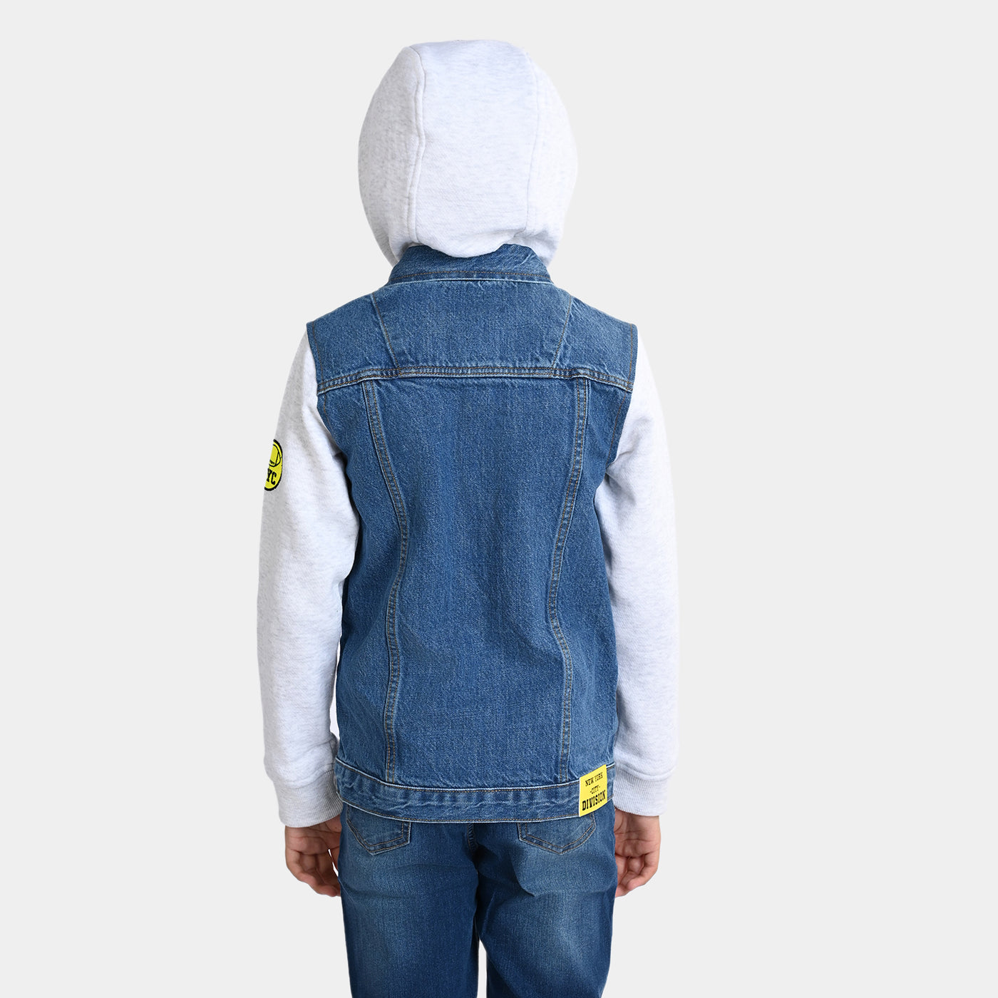 Boys Denim Hooded Jacket NYC-Mid Blue