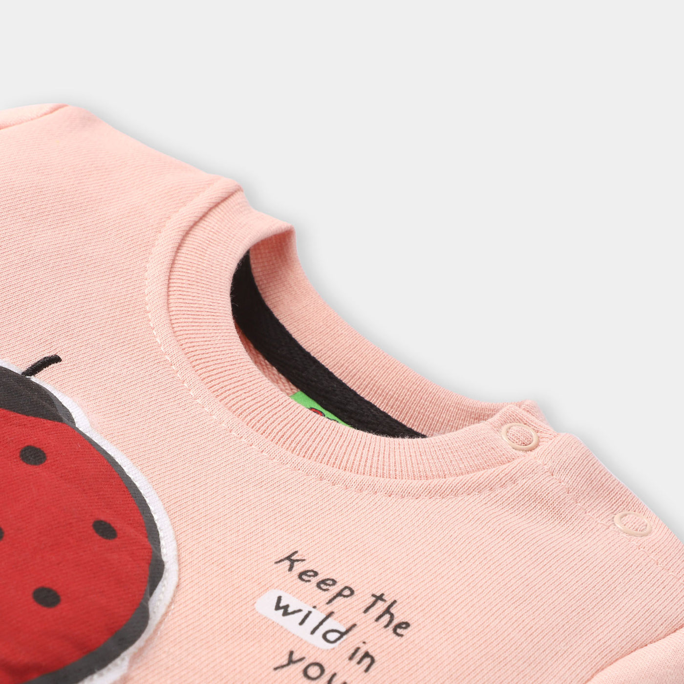 Infants Fleece Girls Sweatshirt Ladybug-Pink