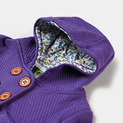 Infant Girls Fleece Knitted Jacket Quilted-D. Lavender