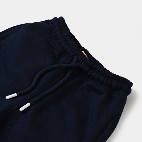 Girls Fleece Jersey Pajama Cross-NAVY