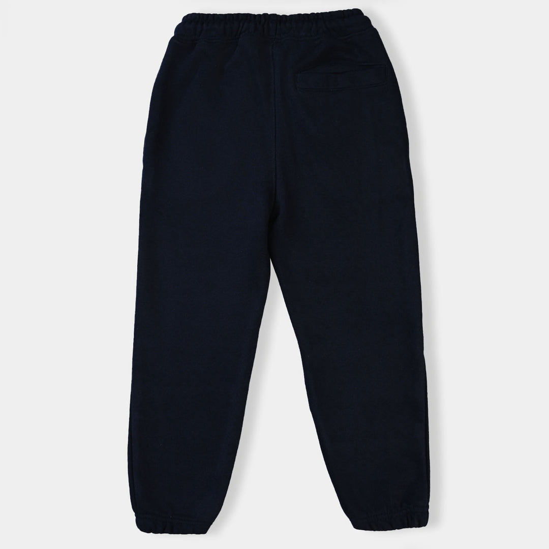 Girls Fleece Jersey Pajama Cross-NAVY