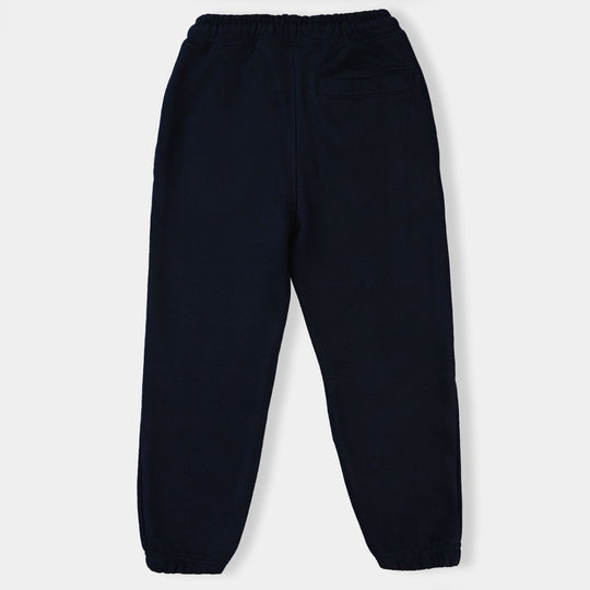 Girls Fleece Jersey Pajama Cross-NAVY