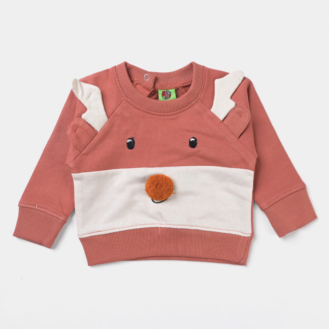 Infant Boys Fleece Knitted 2PC Suit Dear Face-Mecca Orange