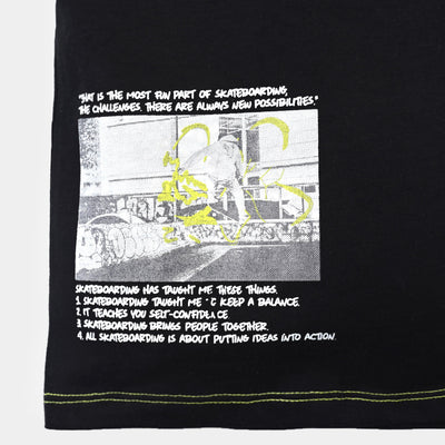 Boys Cotton Jersey T-Shirt H/S Skateboard | BLACK