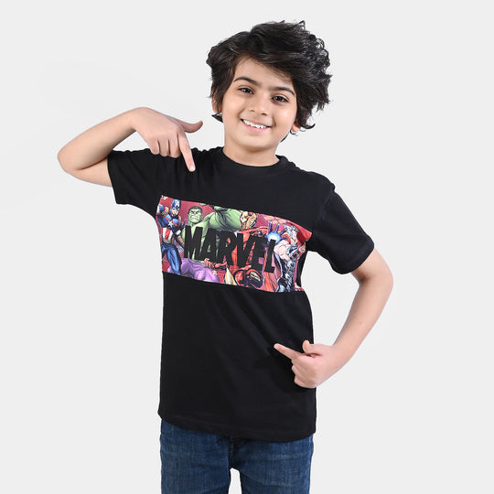 Boys Cotton Jersey T-Shirt H/S-BLACK