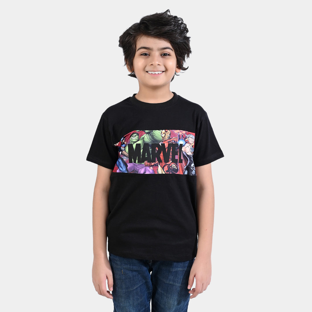 Boys Cotton Jersey T-Shirt H/S-BLACK