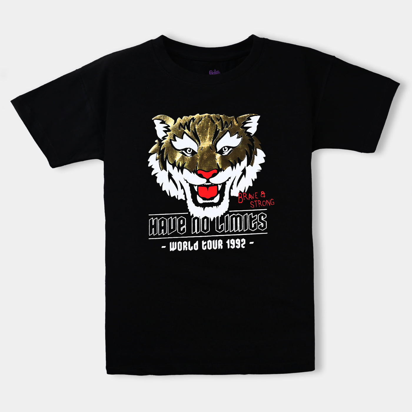 Boys Cotton Jersey T-Shirt H/S Lion | BLACK