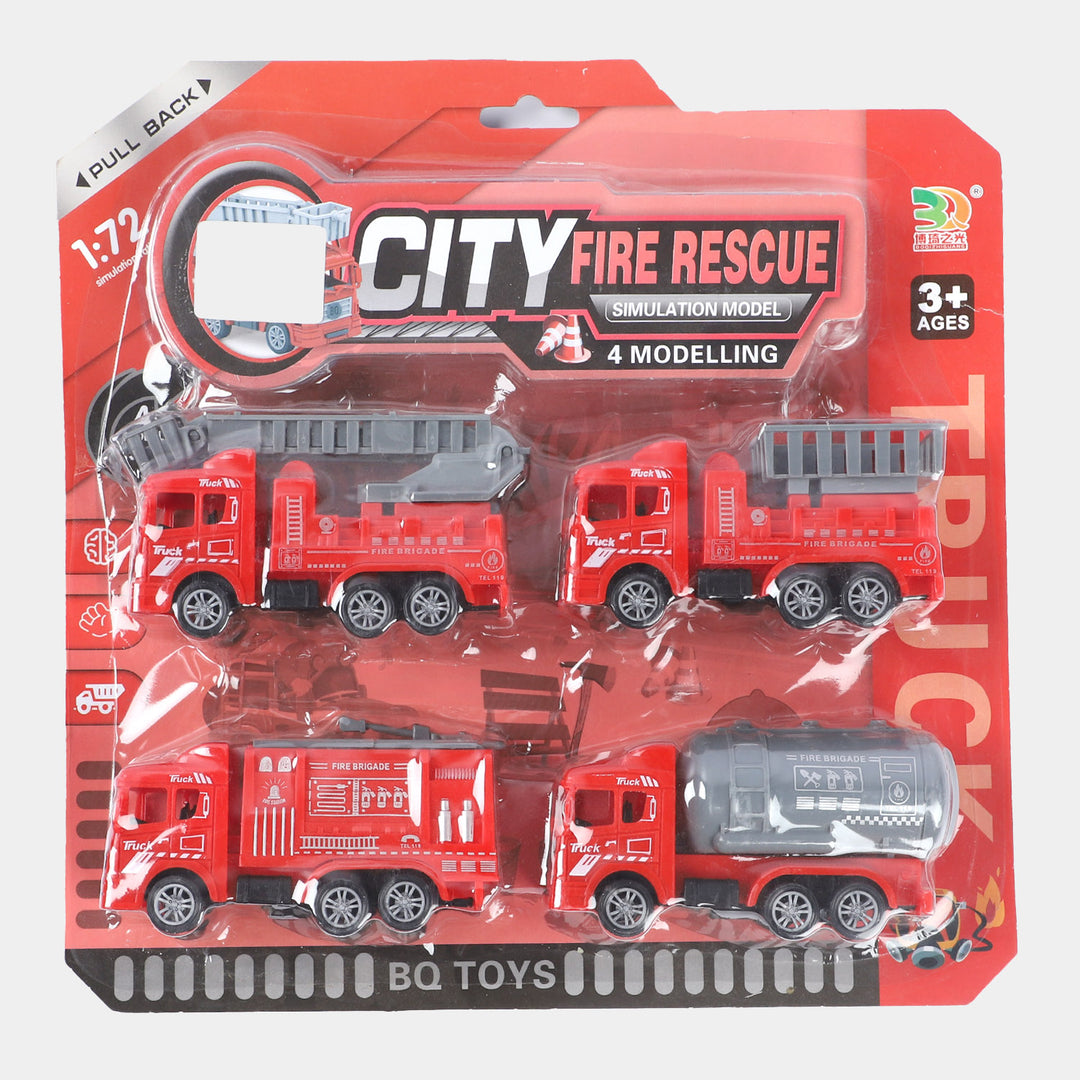 Pull Back Fire Rescue Truck For Kids