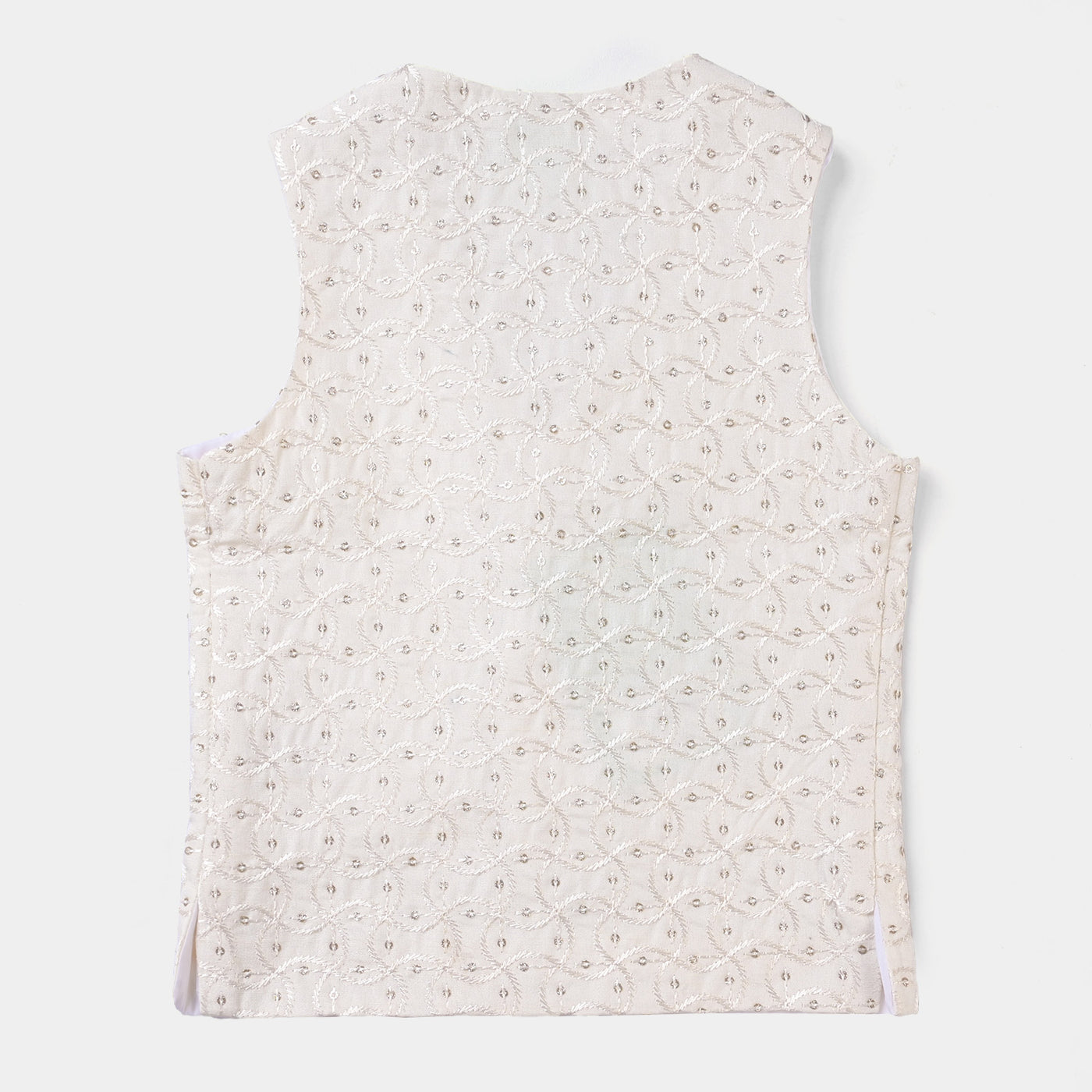 Infant Boys Sequence Embroidery Waistcoat -Off White