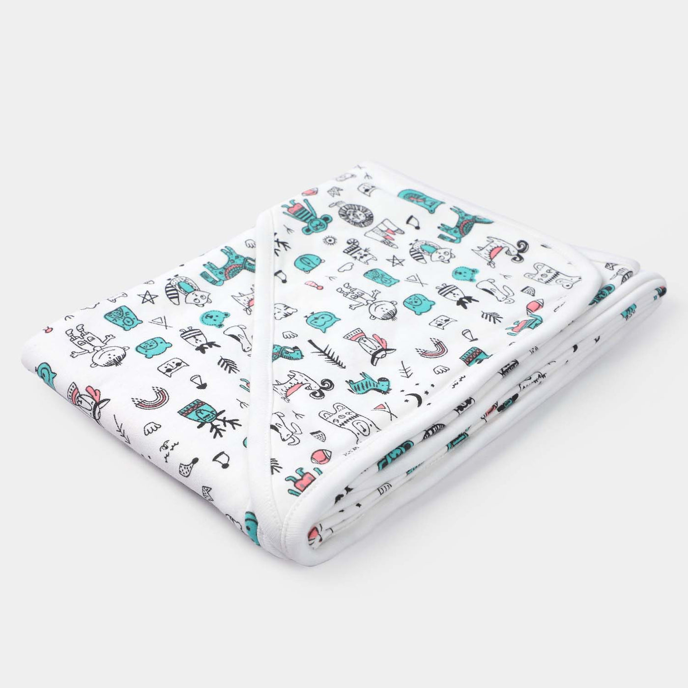 Infant Printed Wrapping Sheet | White