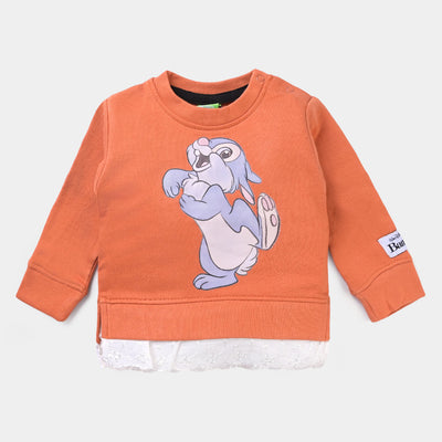 Infants Girls Fleece Sweatshirt Bambi-APRICOT