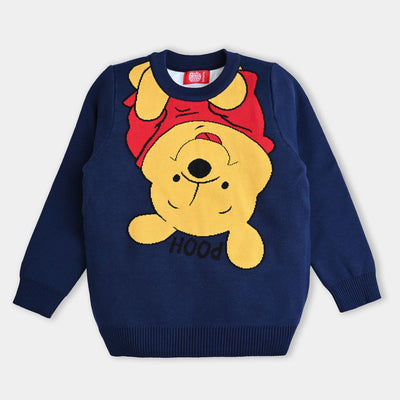 Boys Knitted Sweater Bear -Navy